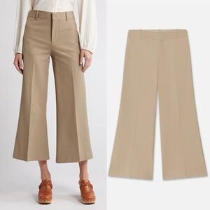 Frame 70’s Le Crop Palazzo Dark Sand Tan Trousers